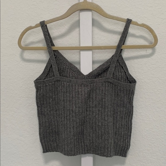 Auden Gray Ribbed Sweater Tank Top Size Small - Picture 4 of 7